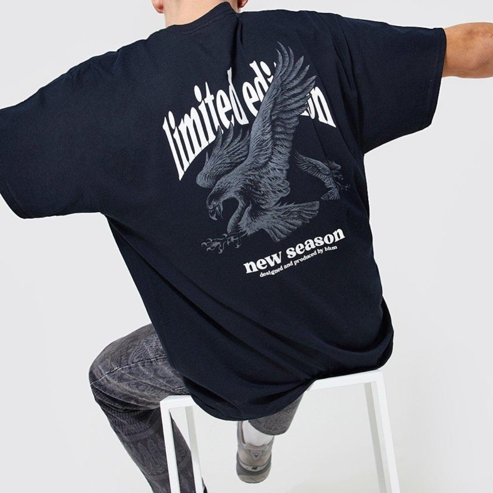 New Season Black Graphic Tee